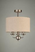 (129/6M) Lot RRP £70. 2x Natural Classic Ceiling Light With Shade RRP £35 Each. (Both Units Appea...