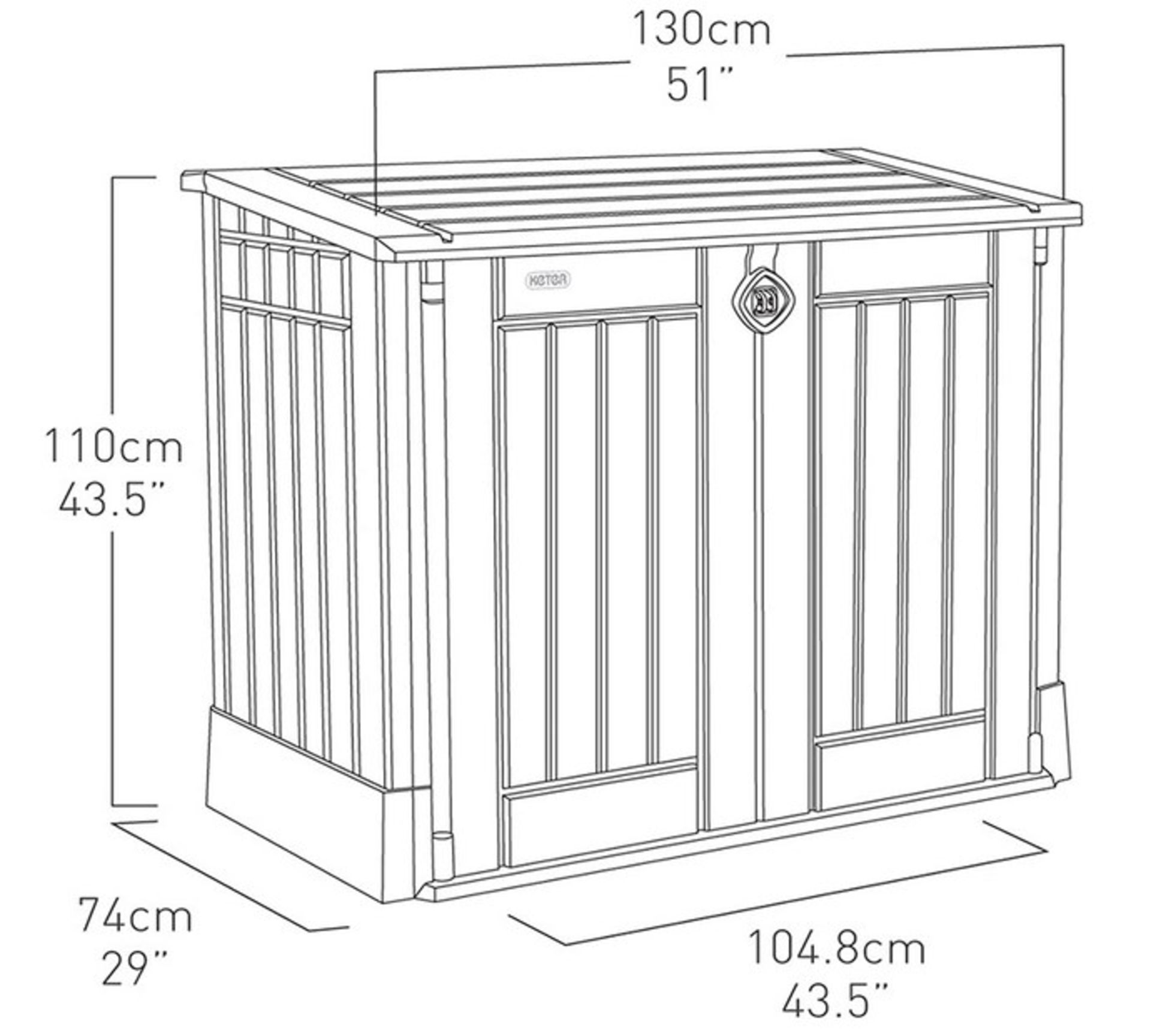 (219/Mez/P13) RRP £125. Keter Store It Out MIDI Grey/Black. 880L Storage Capacity. Stylish Wood E... - Image 4 of 5