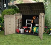 (222/Mez/P13) RRP £395. Keter Store It Out Ultra Outdoor Garden Shed Black/Beige. 2000L Capacity....