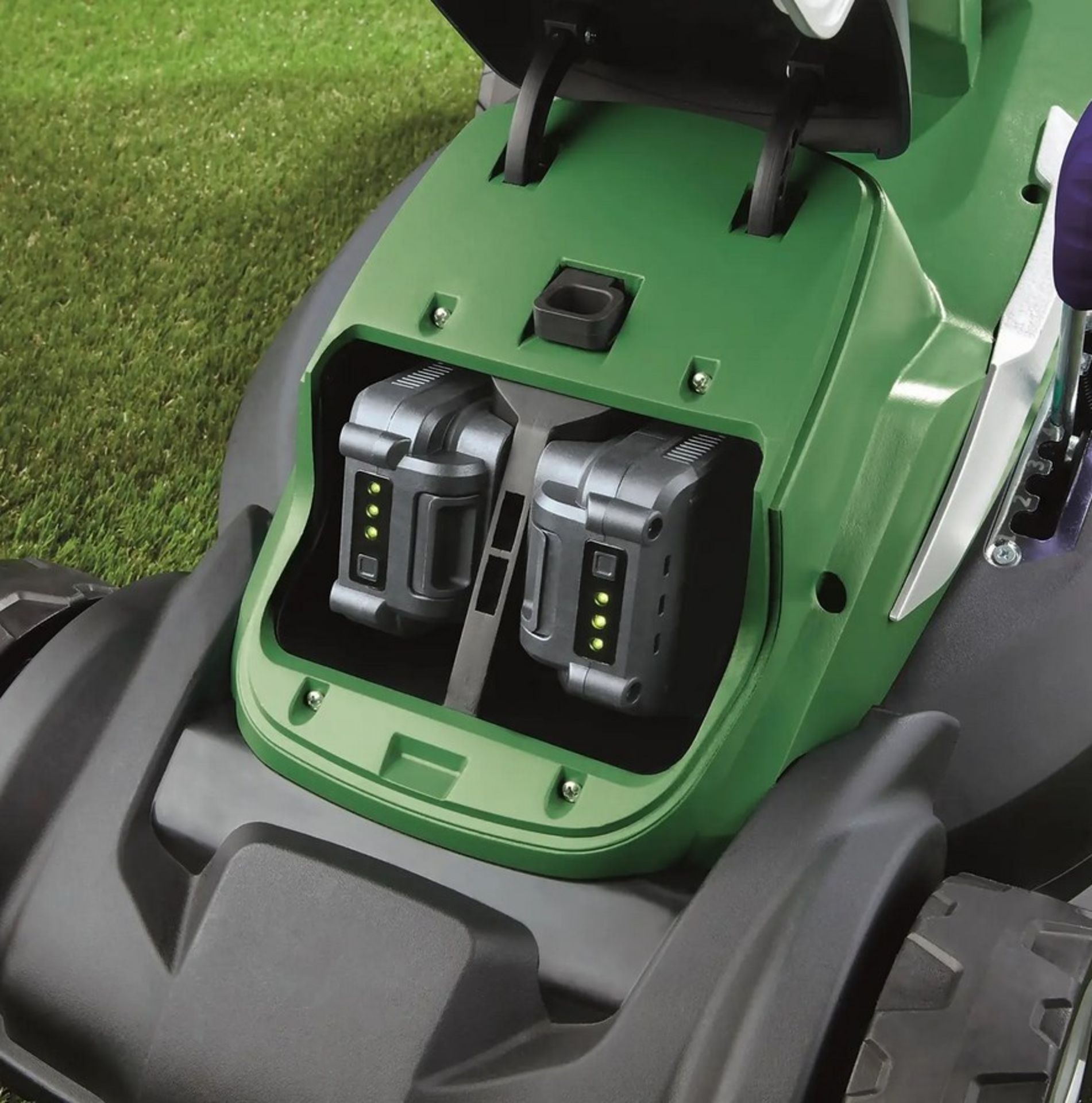 (43/Mez/P5) RRP £189. Powerbase 34cm 40V Cordless Lawn Mower. 5 Cutting Heights. 35L Hybrid Grass... - Image 4 of 5