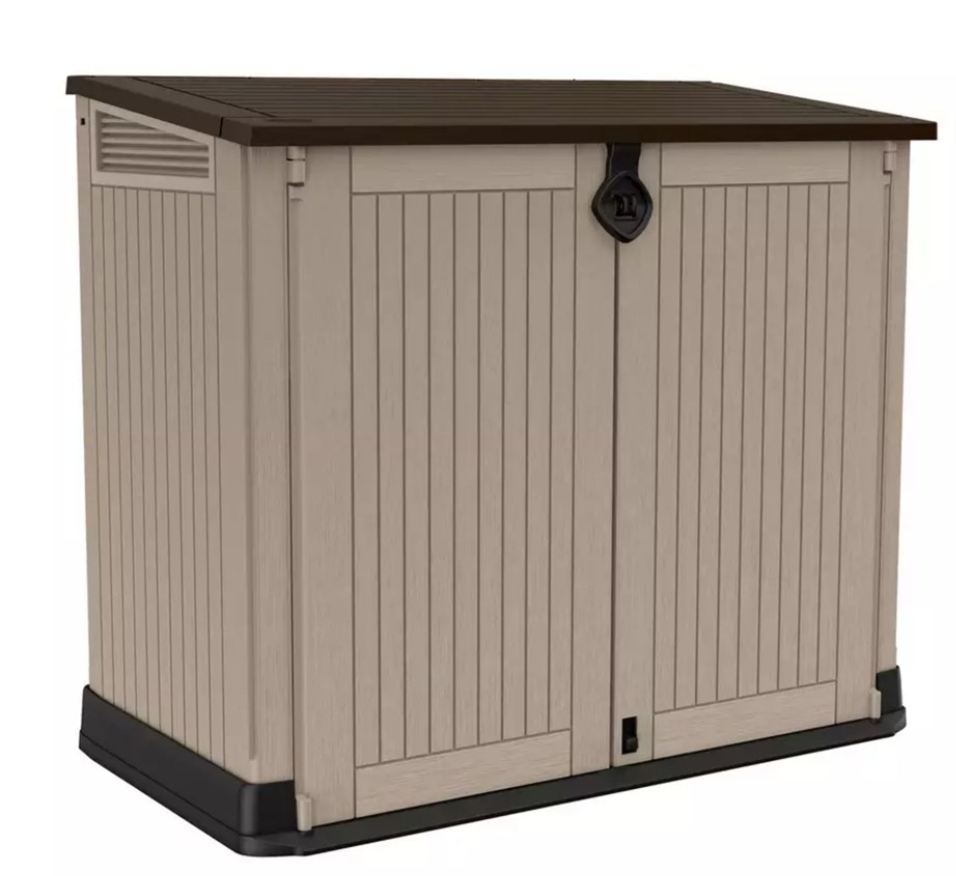 (32/Mez/P12) RRP £125. Keter Store It Out MIDI Beige/Brown. 880L Storage Capacity. Stylish Wood E... - Image 3 of 7