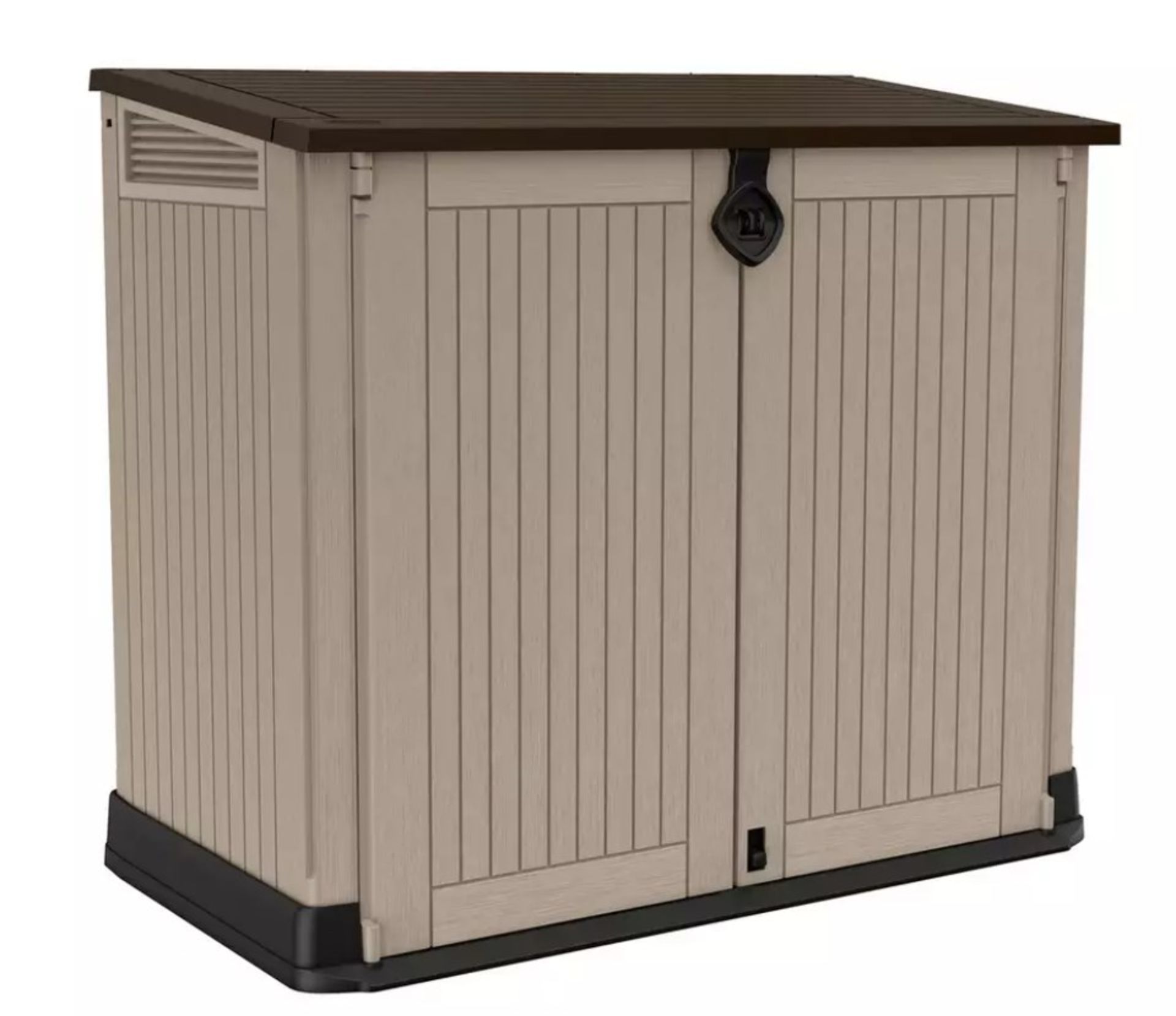 (31/Mez/P12) RRP £125. Keter Store It Out MIDI Beige/Brown. 880L Storage Capacity. Stylish Wood E... - Image 3 of 7