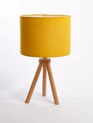 (135/6E) Lot RRP £124 _ 2x Grey Mandala Table Lamp RRP £10 Each. 1x Mustard Tripod Table Lamp RRP...