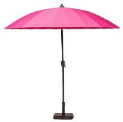 (111/Mez/1E) RRP £99. Pink Shanghai 2.7m Parasol. Vibrant Pink Canopy. (No Base Seen, Parasol Onl...