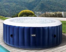 (17/Mez) RRP £359.99. Wave Atlantic Plus 6 Person Hot Tub Blue With Pump, Hose & Accessory Pack