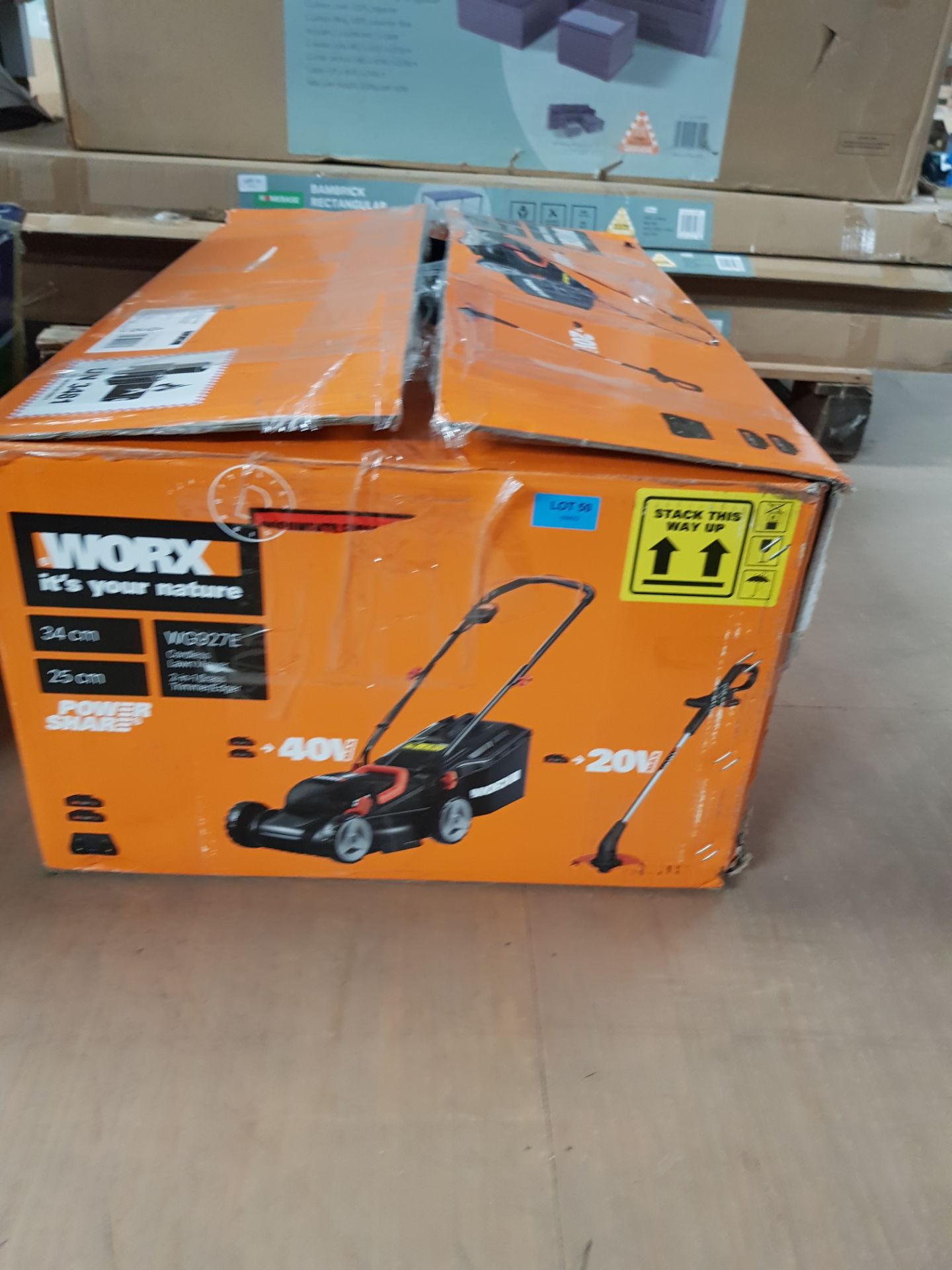 (50/Mez/P4) RRP £269. Worx WG927E 34cm Cordless Lawn Mower & 25cm 2 In 1 Grass Trimmer/Edger Kit.... - Image 5 of 7