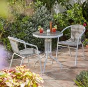 (174/Mez) Lot RRP £120. 5x Eloise Bistro Items. 1x Eloise Bistro Garden Table Natural With Glass...