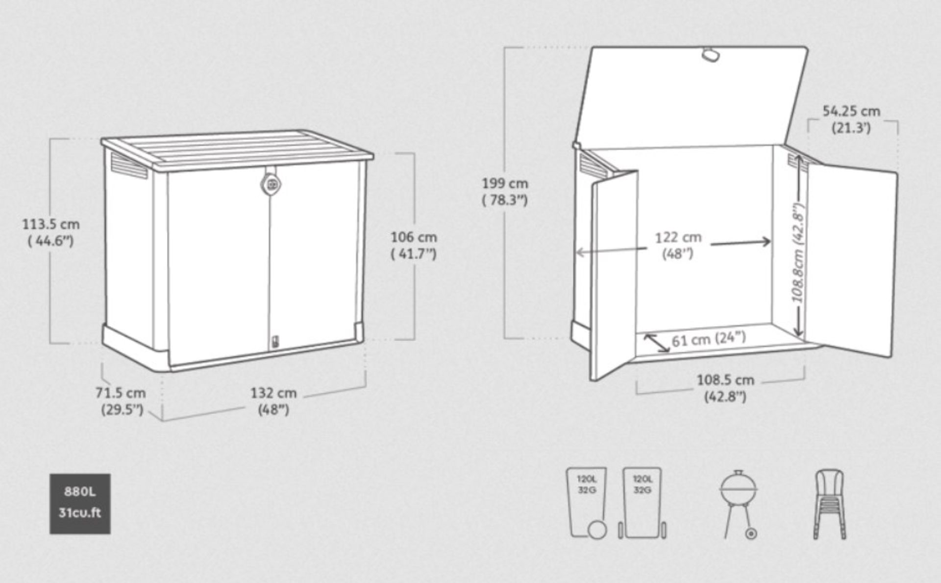 (32/Mez/P12) RRP £125. Keter Store It Out MIDI Beige/Brown. 880L Storage Capacity. Stylish Wood E... - Image 5 of 7