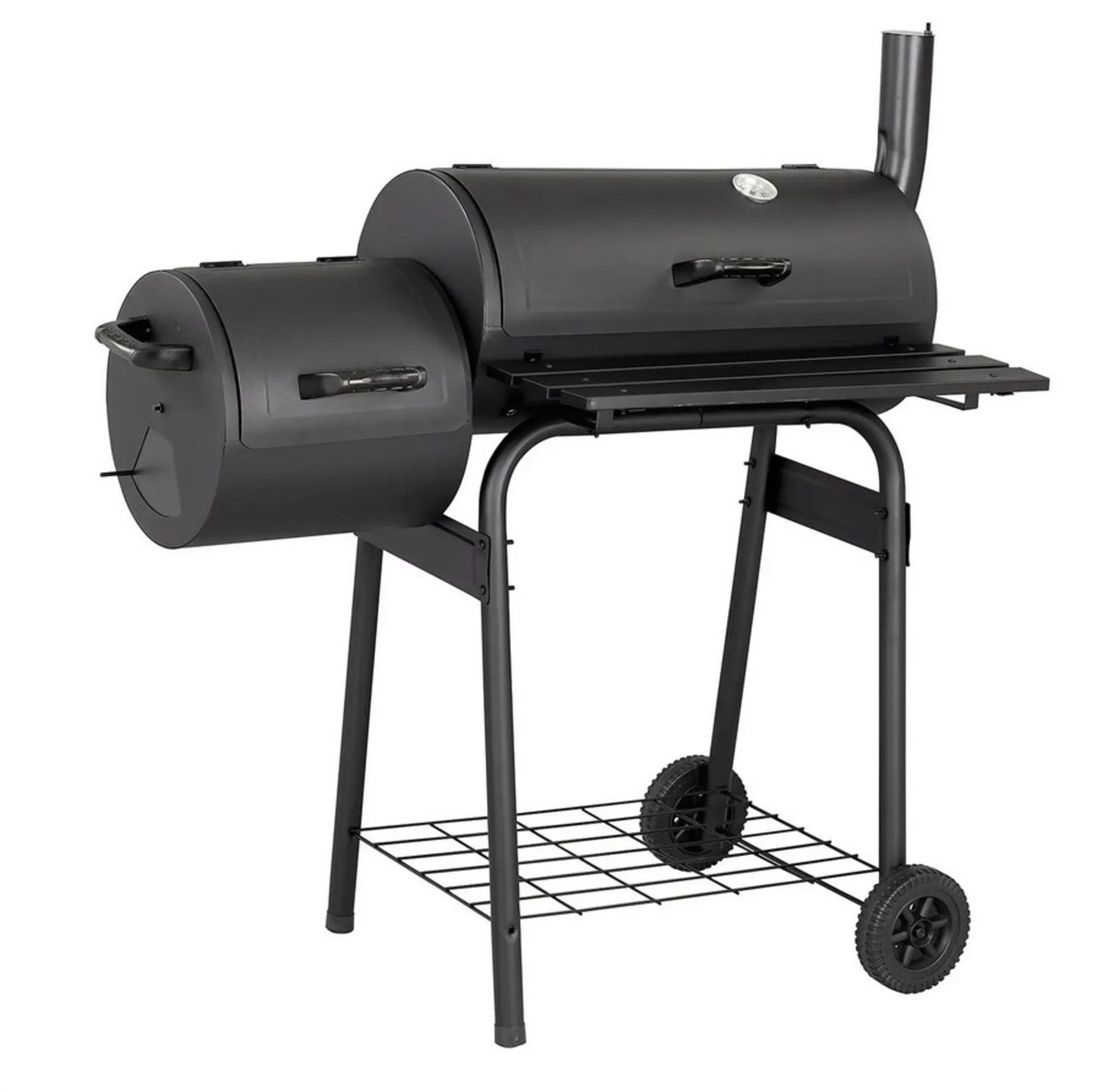 (52/Mez/P4) RRP £140. Texas Starter Smoker & BBQ. Offset Side Box BBQ Smoker. Built In Thermomete... - Image 3 of 5