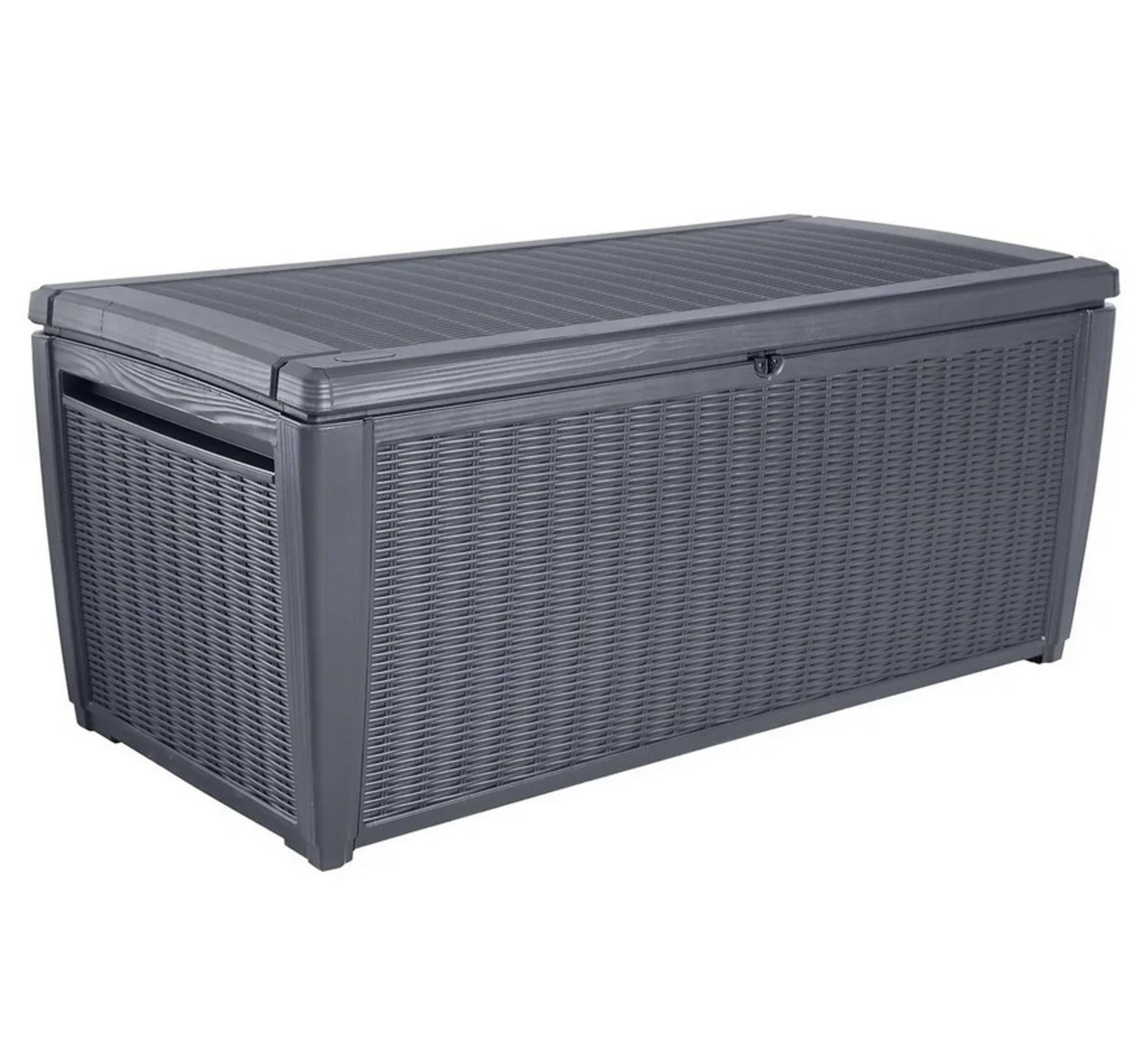 (23/Mez/P10) RRP £140. Keter Sumatra Rattan Effect Outdoor Garden Storage Box Anthracite. 511L Ca... - Image 3 of 6