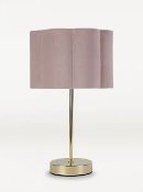 (132/6D) Lot RRP £103 _ 6 Lighting Items. 2x Velvet Pink Scallop Table Lamp RRP £15 Each. 2x Br...