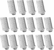 40 x 16 Pack of Self Adhesive Hooks Stainless Steel Adhesive Wall Hanger Robe Coat