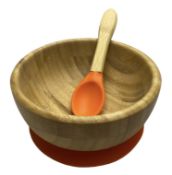 6 x Children's Bamboo Suction Bowl & Spoon Set RRP 16.99