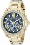Michael Kors Wren Chronograph Blue Crystal Pave Ladies Watch MK6291