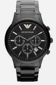 Emporio Armani AR2453 Men's Black Stainless Steel Bracelet Chronograph Watch