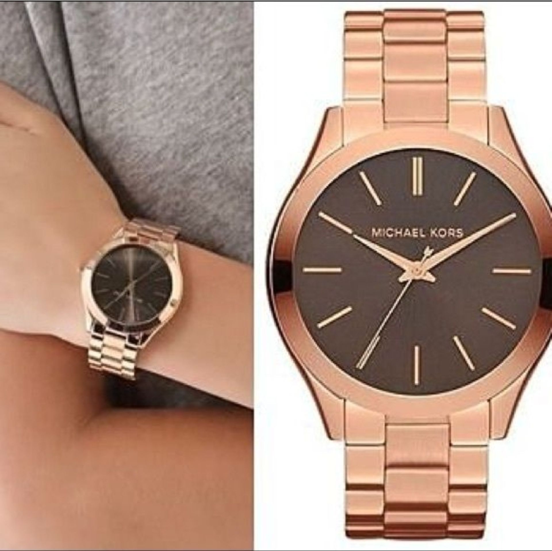 Michael Kors Mk3181 Ladies Rose Gold Slim Runway Watch - Image 4 of 6