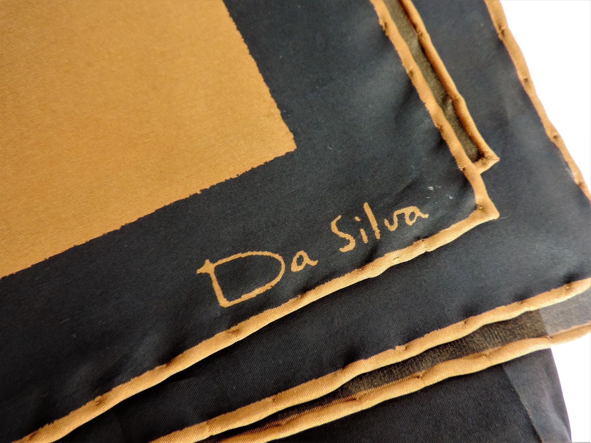 Vintage Signed Da Silva Italy Silk Scarf circa 1970's - Image 3 of 3