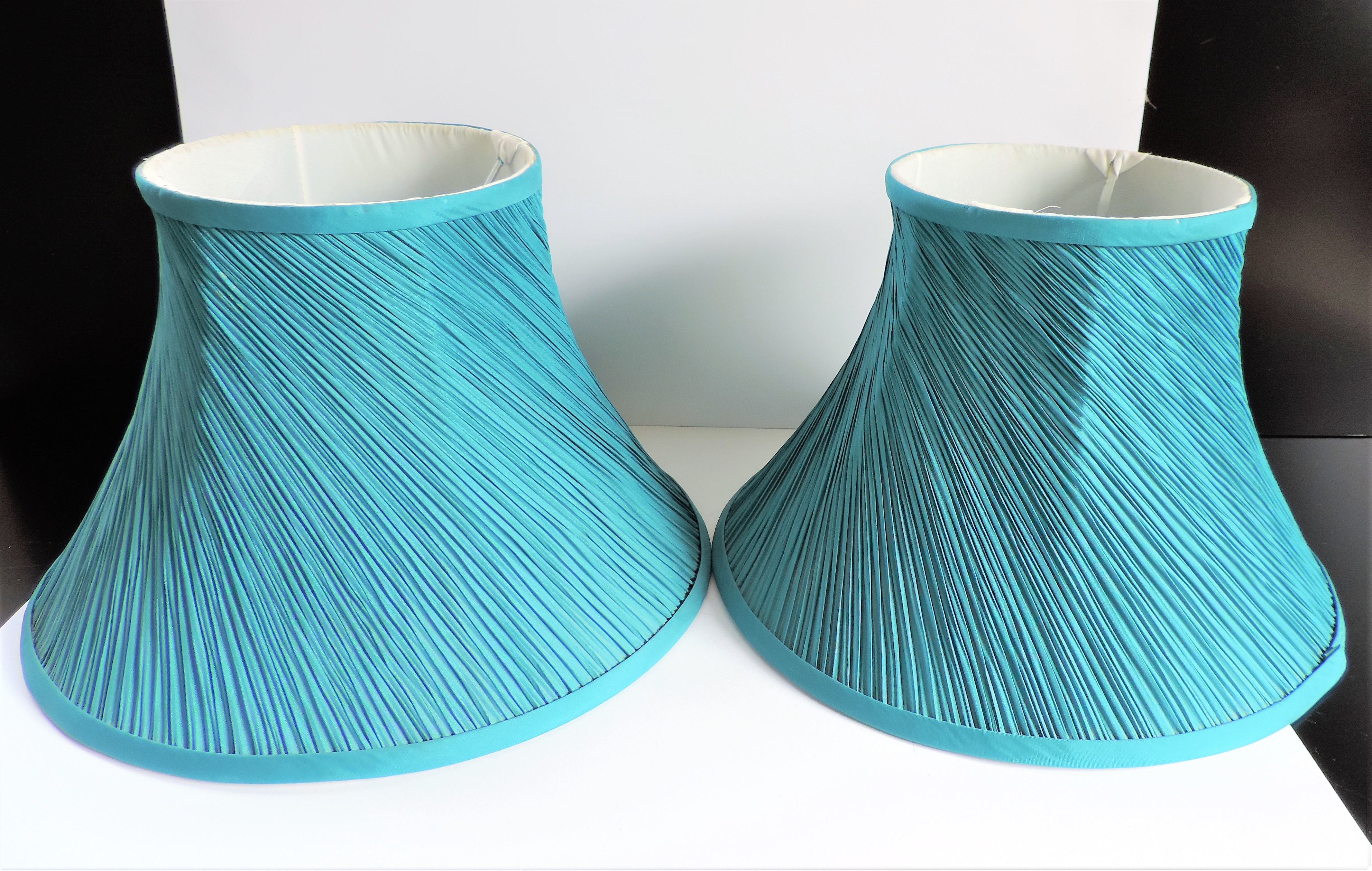 Pair of Hand Made Pleated Pure Silk Lamp Shades