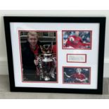 Signed framed image of 'Paul Scholes' playing for Manchester United Football Club with COA