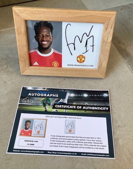 Signed framed image of 'Fred' playing for Manchester United Football Club with COA - Image 4 of 8