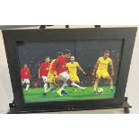 Signed framed image of 'Mason Greenwood' playing for Manchester United Football Club with COA