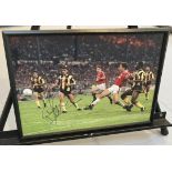 Signed framed image of 'Lee Martin' playing for Manchester United Football Club with COA