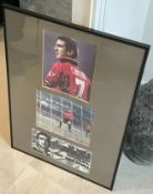 Signed framed presentation of 'Eric Cantona' playing for Manchester United Football Club with COA