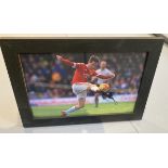 Signed framed image of 'Ander Herrera' playing for Manchester United Football Club with COA