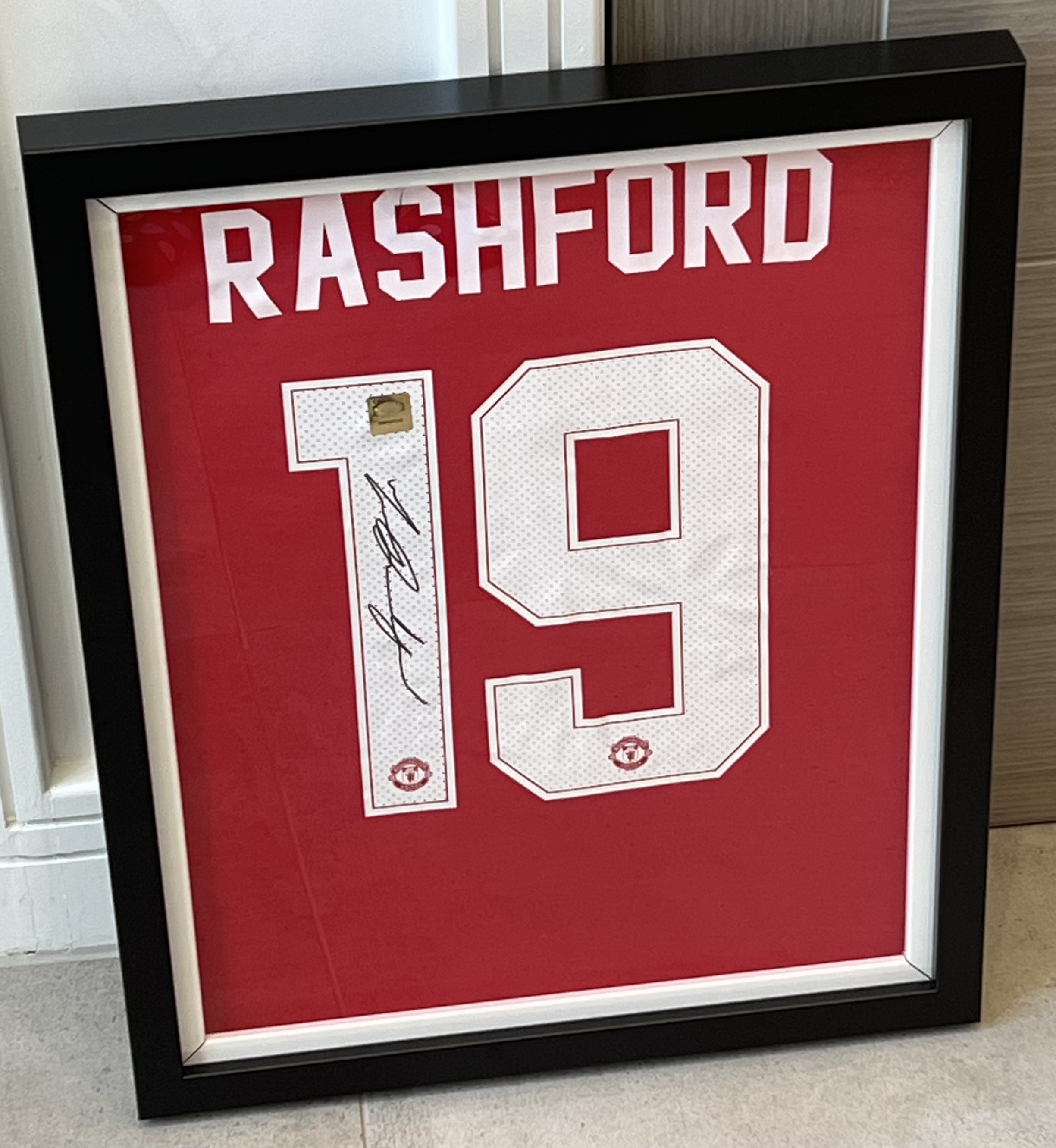 Signed Manchester United football shirt by ‘Marcus Rashford’, framed with COA - Image 4 of 8