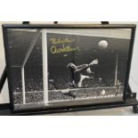 Signed framed image of 'Alex Stepney' playing for Manchester United Football Club with COA