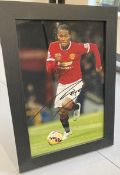 Signed framed image of 'Antonio Valencia' playing for Manchester United Football Club with COA