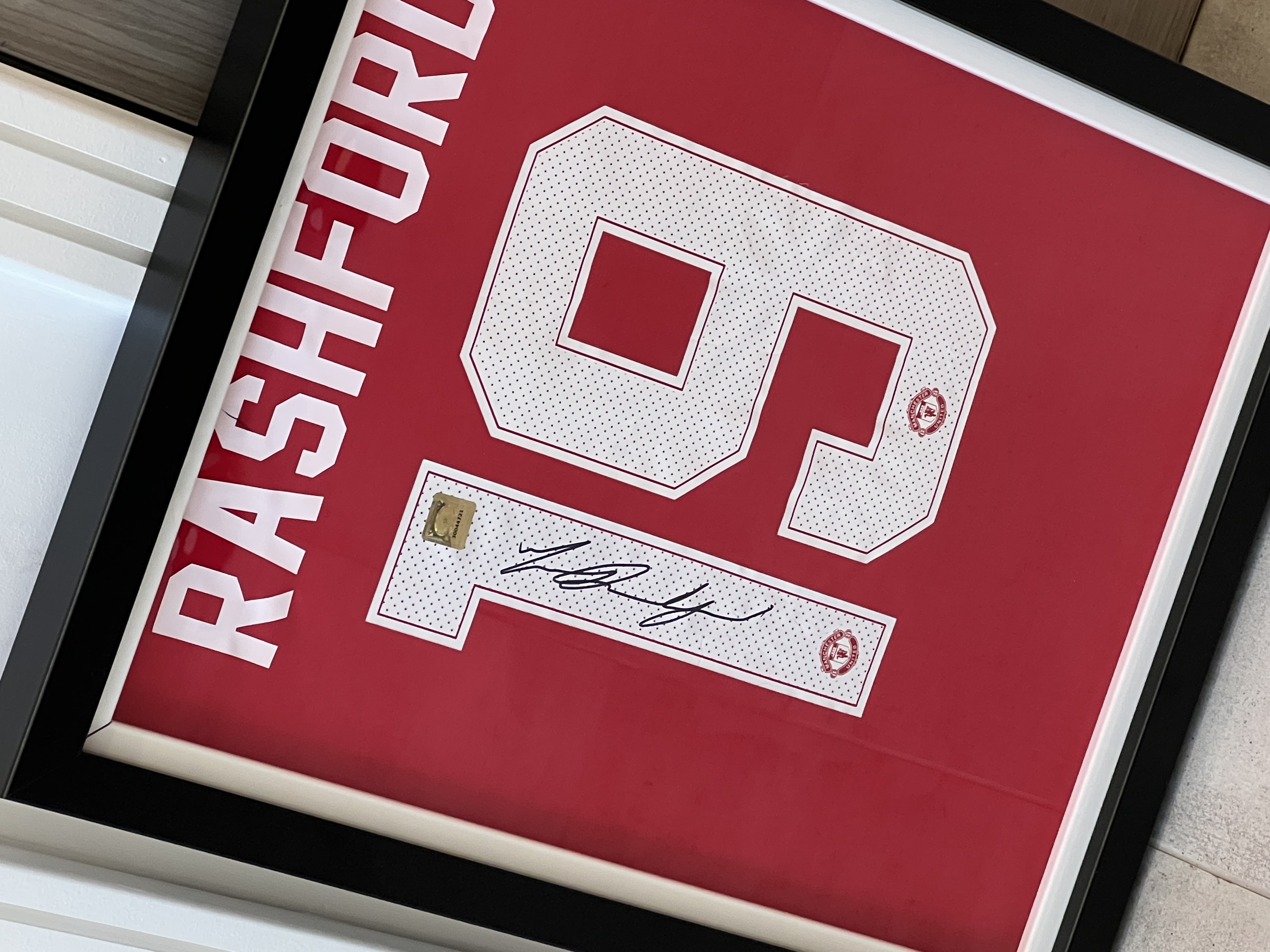 Signed Manchester United football shirt by ‘Marcus Rashford’, framed with COA - Image 3 of 8