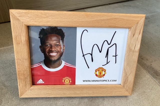 Signed framed image of 'Fred' playing for Manchester United Football Club with COA - Image 3 of 8