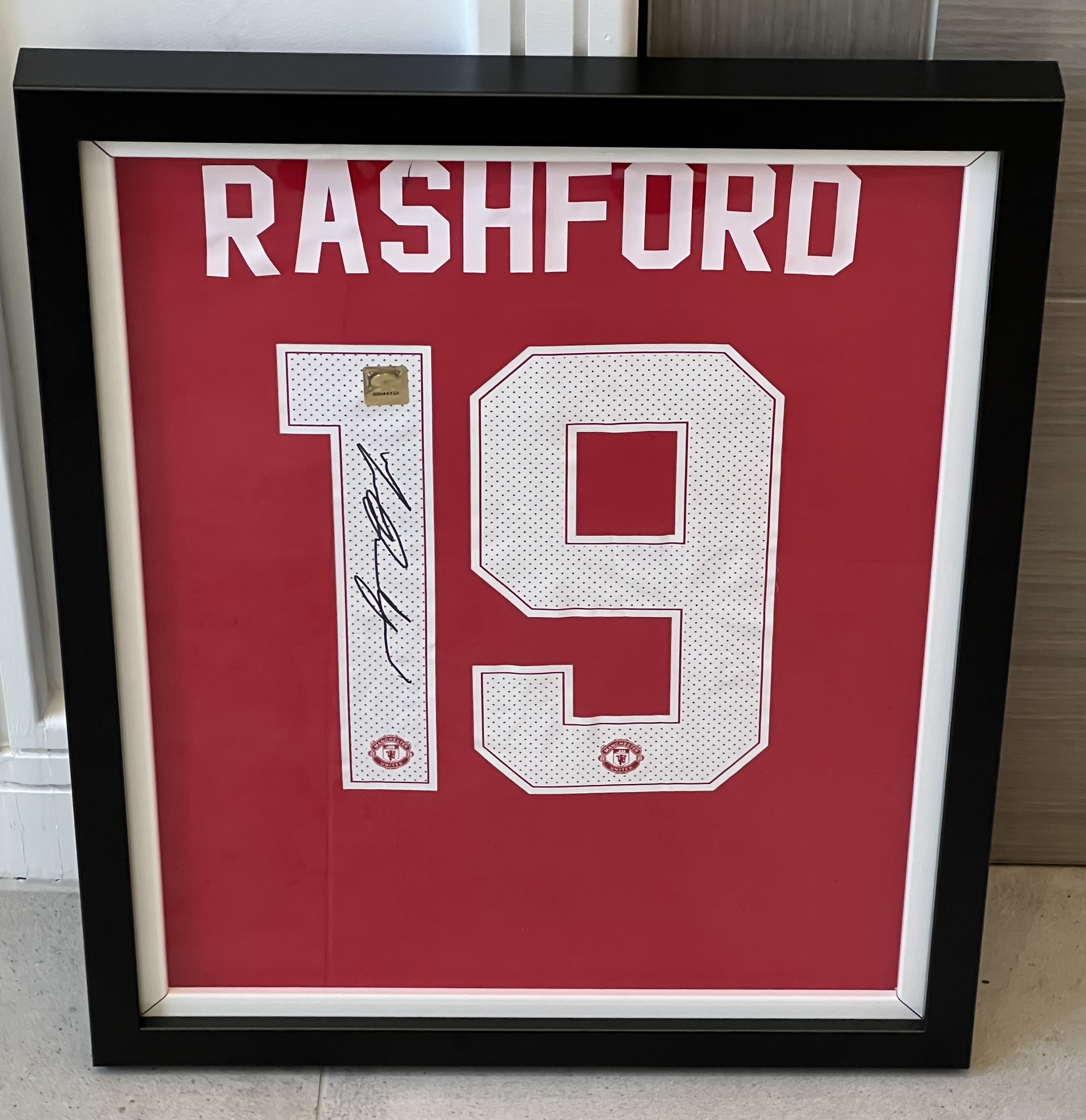 Signed Manchester United football shirt by ‘Marcus Rashford’, framed with COA - Image 2 of 8