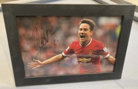 Signed framed image of 'Ander Herrera' playing for Manchester United Football Club with COA
