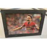 Signed framed image of 'Ander Herrera' playing for Manchester United Football Club with COA