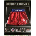 George Foreman Signed boxing shorts with COA
