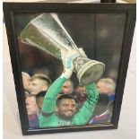 Signed framed image of 'Sergio Romero' playing for Manchester United Football Club with COA