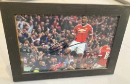 Signed framed image of 'Anthony Martial' playing for Manchester United Football Club with COA