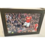 Signed framed image of 'Anthony Martial' playing for Manchester United Football Club with COA