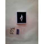 Rhodium Plated Set High Quality Cz Fancy Wishbone Shaped Wedding/Dress Ring Size O RRP £89