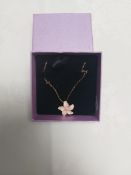 Peach Flower Pendant and Chain