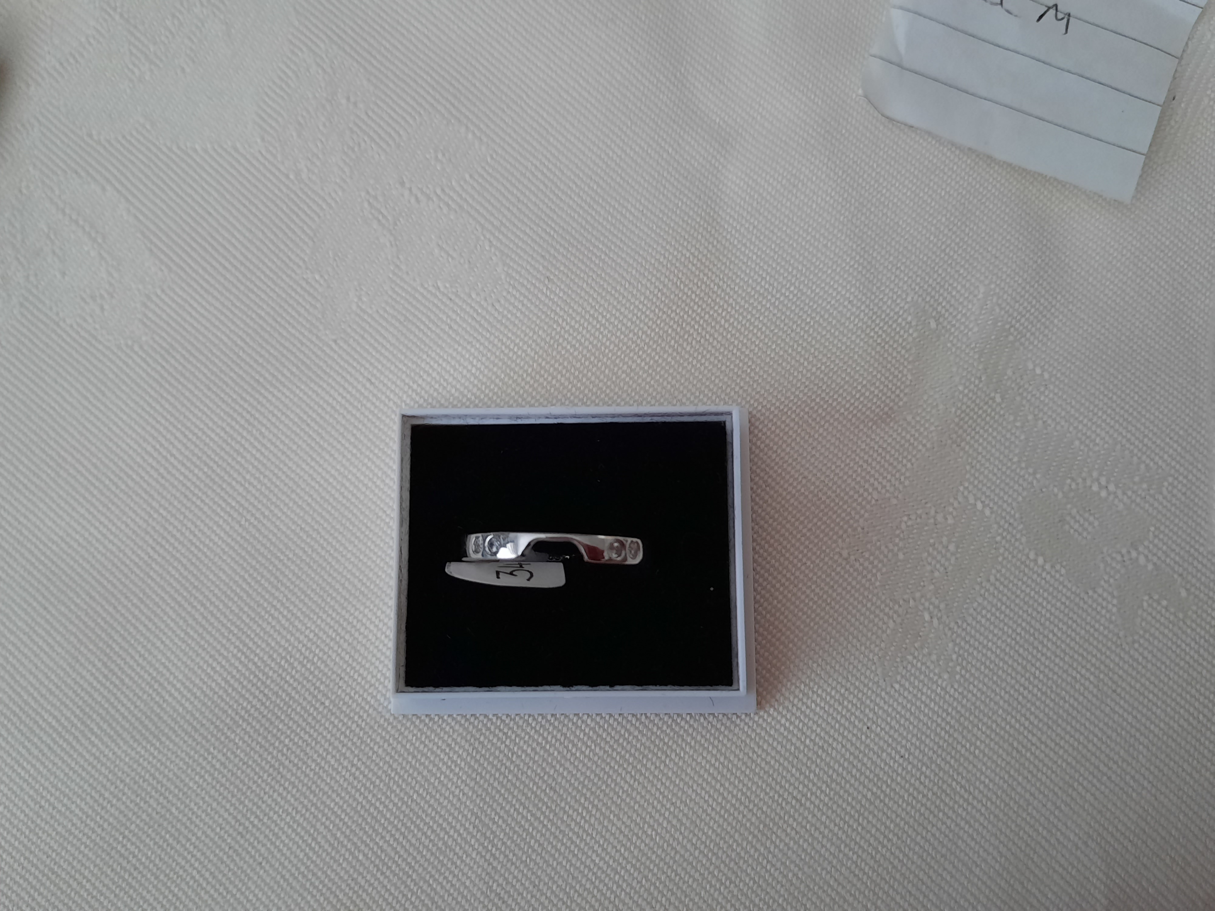 Rhodium Plated Set High Quality Cz Fancy Wishbone Shaped Wedding/Dress Ring. Size M RRP £89 - Image 3 of 3