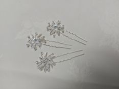 3 Silver Hair Clips