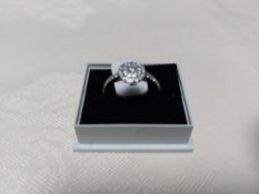 Rhodium Plated Dress/Engagement Ring Set with Cubic Zirconia Approx. 1.00 Carat. RRP £189