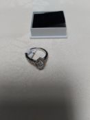 Rhodium Plated Engagement/Dress Ring with Cz Stone Approx. 1.25 Carat. RRP £189 Size N