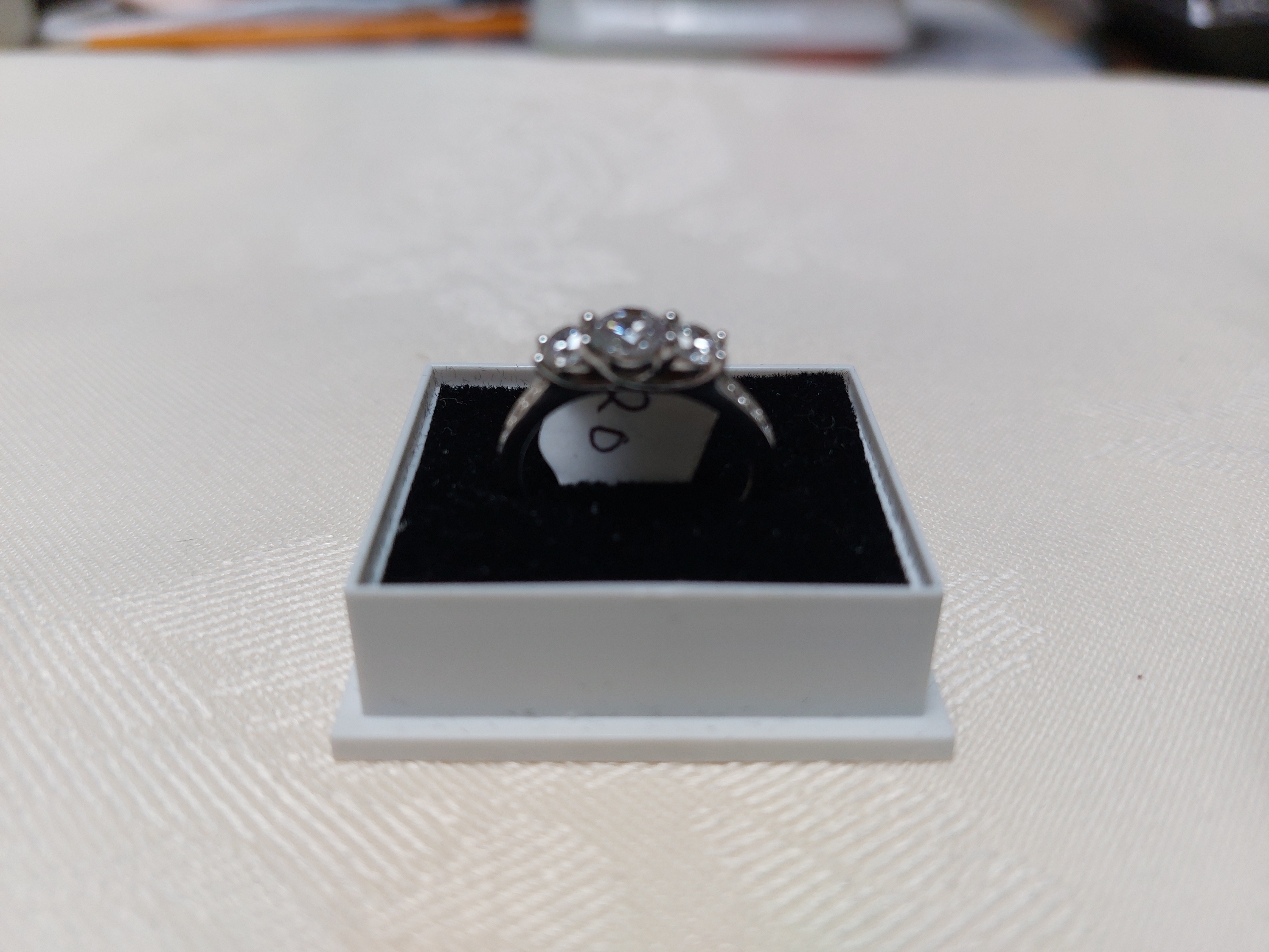3 Stone Trilogy Engagement/Dress Ring Rhodium Plated Approx. 1.00 Carat. Size M. RRP £195 - Image 2 of 2