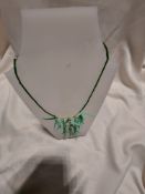 Unusual Retro Style Necklace with Green Decoration