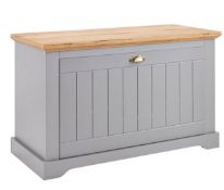 Title: (99/6A) RRP £99. Hampton Storage Bench Grey / Oak Effect. Stylish Two Tone Design.