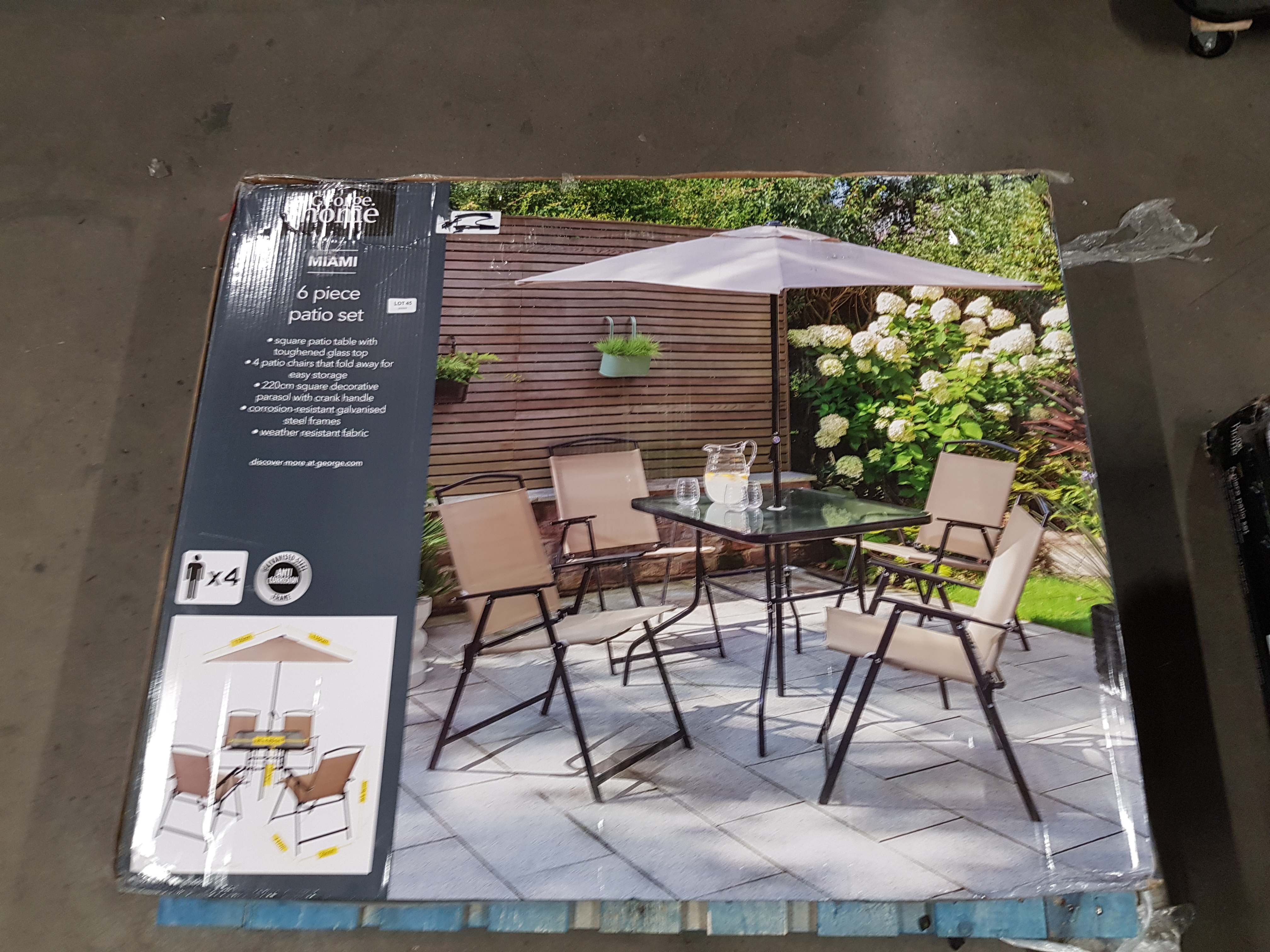 Title: (45/6C) RRP £149. Miami 6 Piece Patio Set Natural. Matching Linen colour scheme. Chairs - Bild 5 aus 5